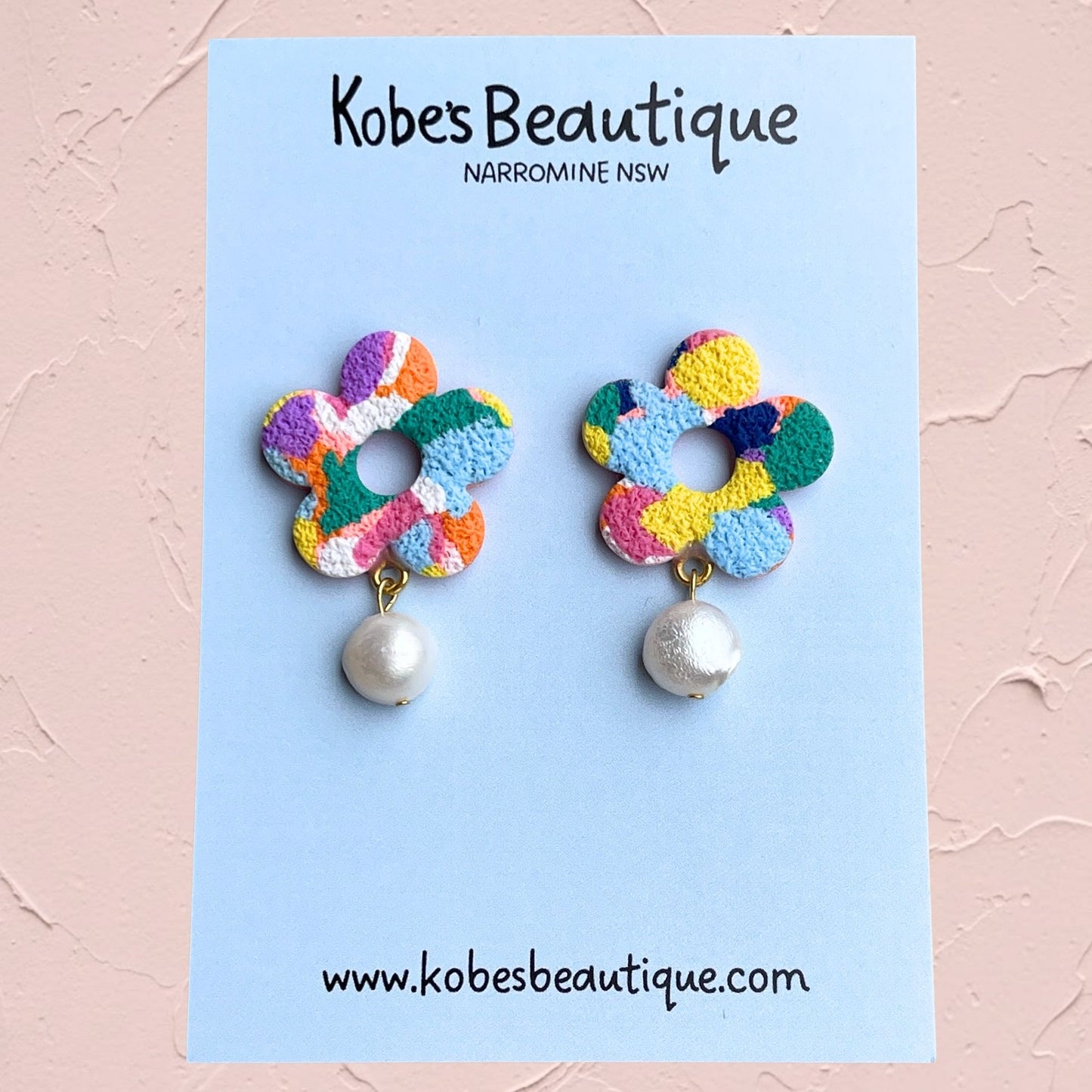 Flower Dangles with Freshwater Pearls