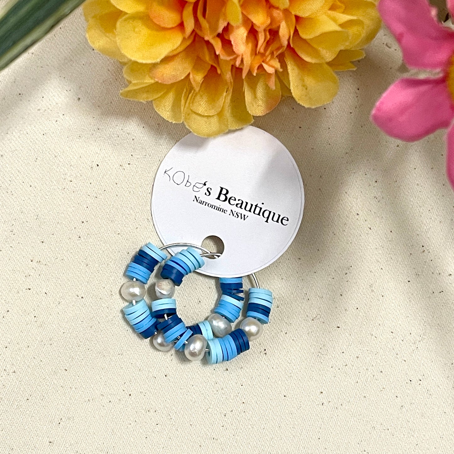 Colourful Pearl Hoops