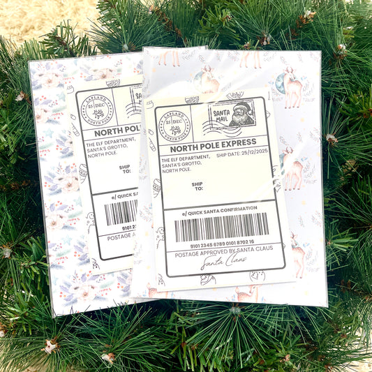 Official North Pole Shipping Labels – Pack of 10 Candy Cane