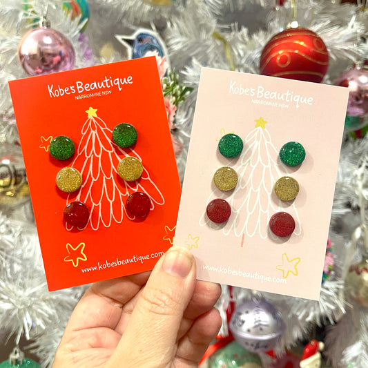 Christmas Small Studs - 3pk