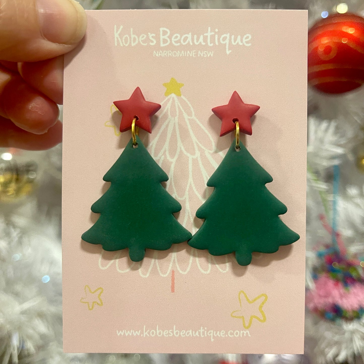 Christmas Tree Dangles - Red and Green