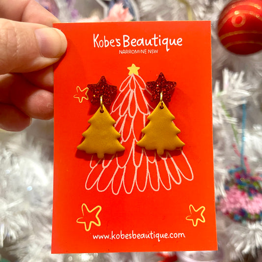 Christmas Tree Dangles - Red and Gold