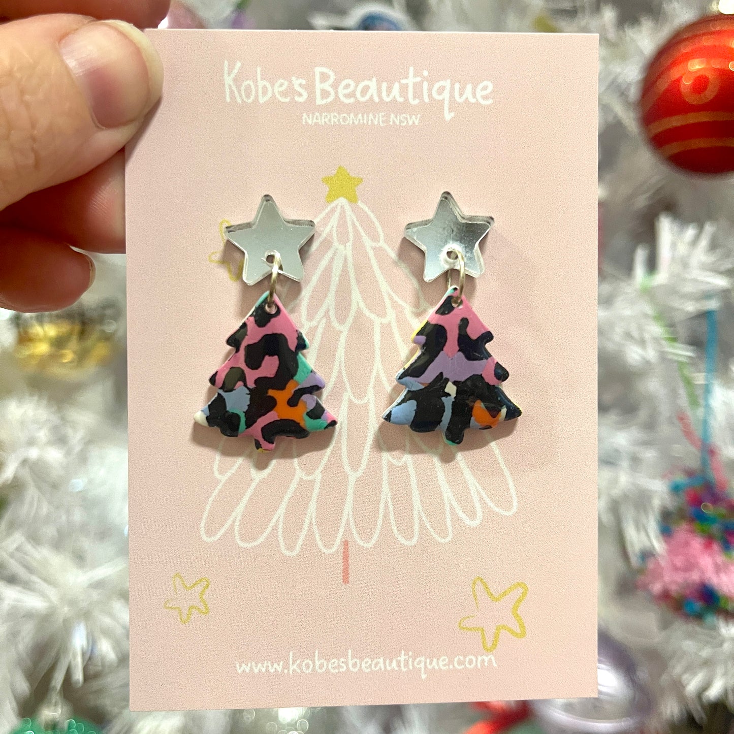 Christmas Tree Dangles - Silver and Mixed colours