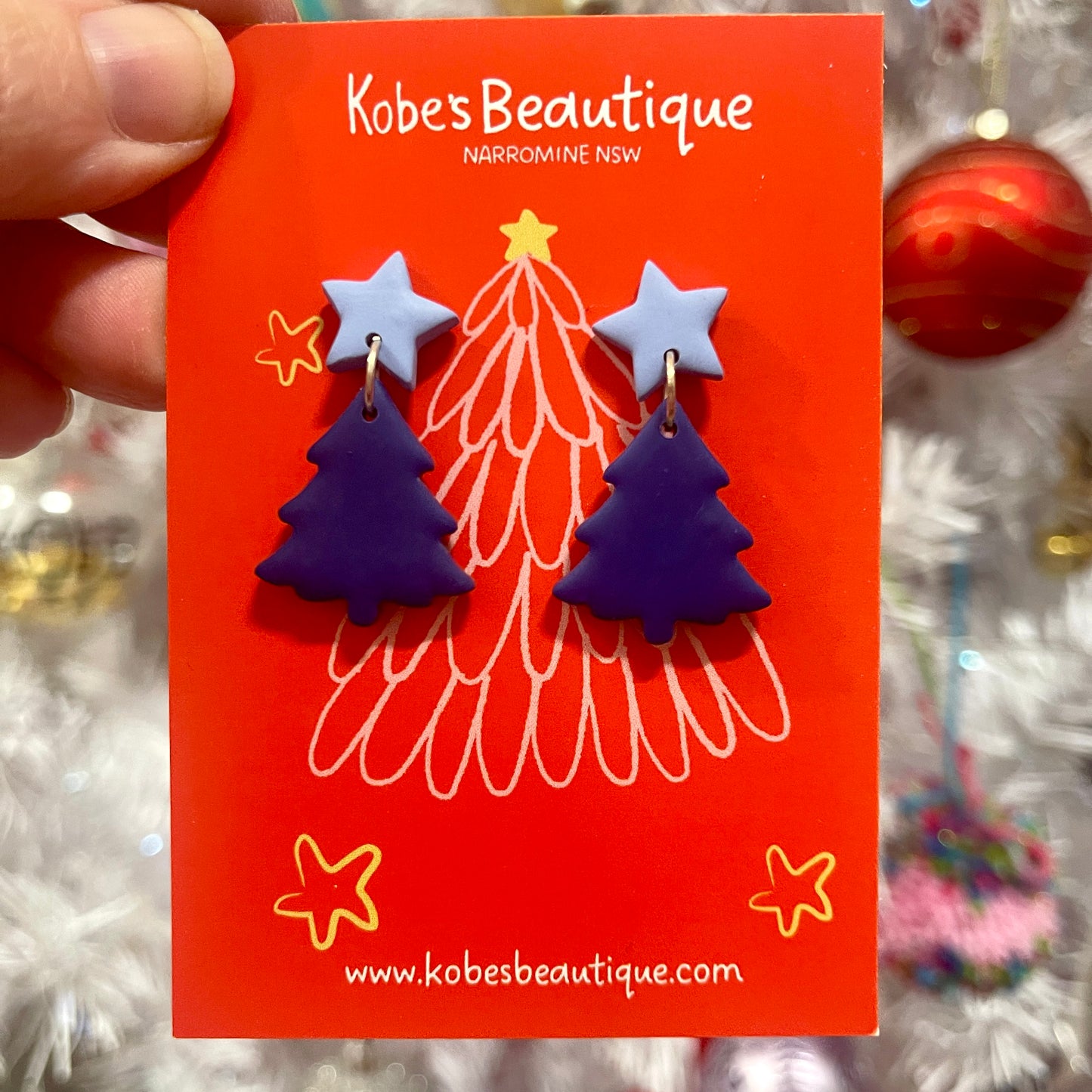 Christmas Tree Dangles - Blue