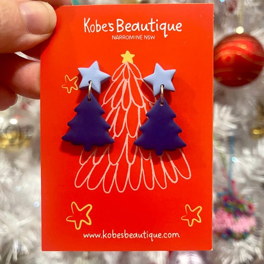 Christmas Tree Dangles - Blue