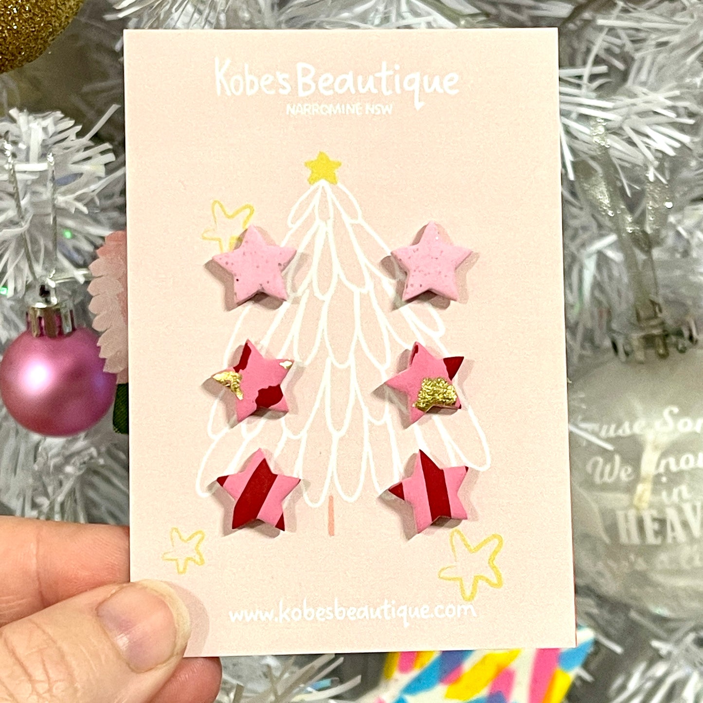 Christmas Star Studs - 3pk