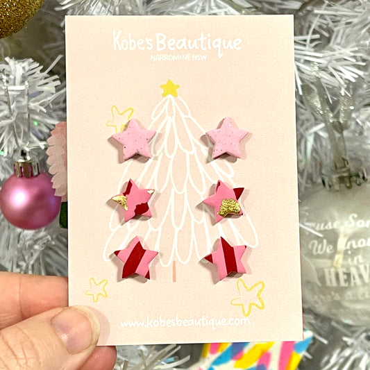Christmas Star Studs - 3pk