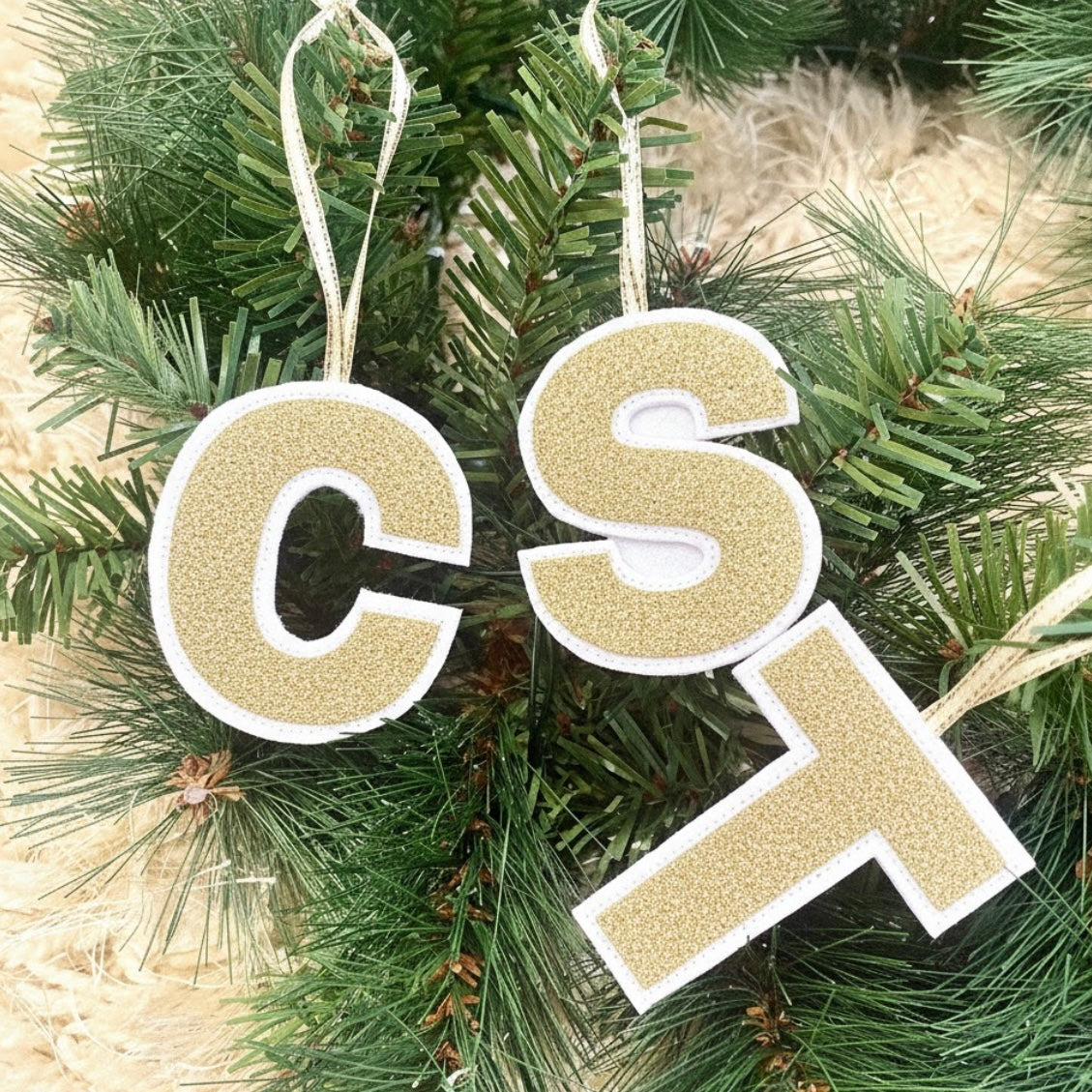 Glitter Letter Ornament - Gold PRE ORDER