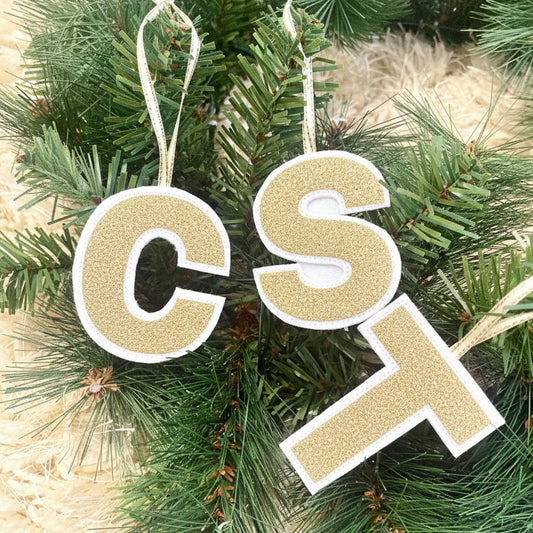 Glitter Letter Ornament - Gold PRE ORDER