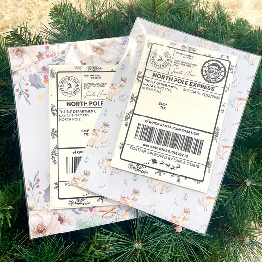 Official North Pole Shipping Labels – Pack of 10 Snow Flake