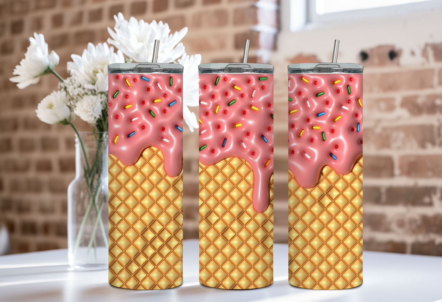 Ice Cream with Pink Drip - Tumbler