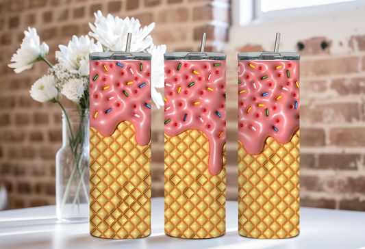 Ice Cream with Pink Drip - Tumbler