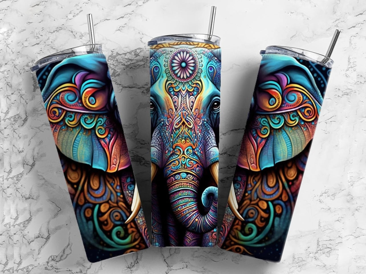Patterned Elephant - Tumbler