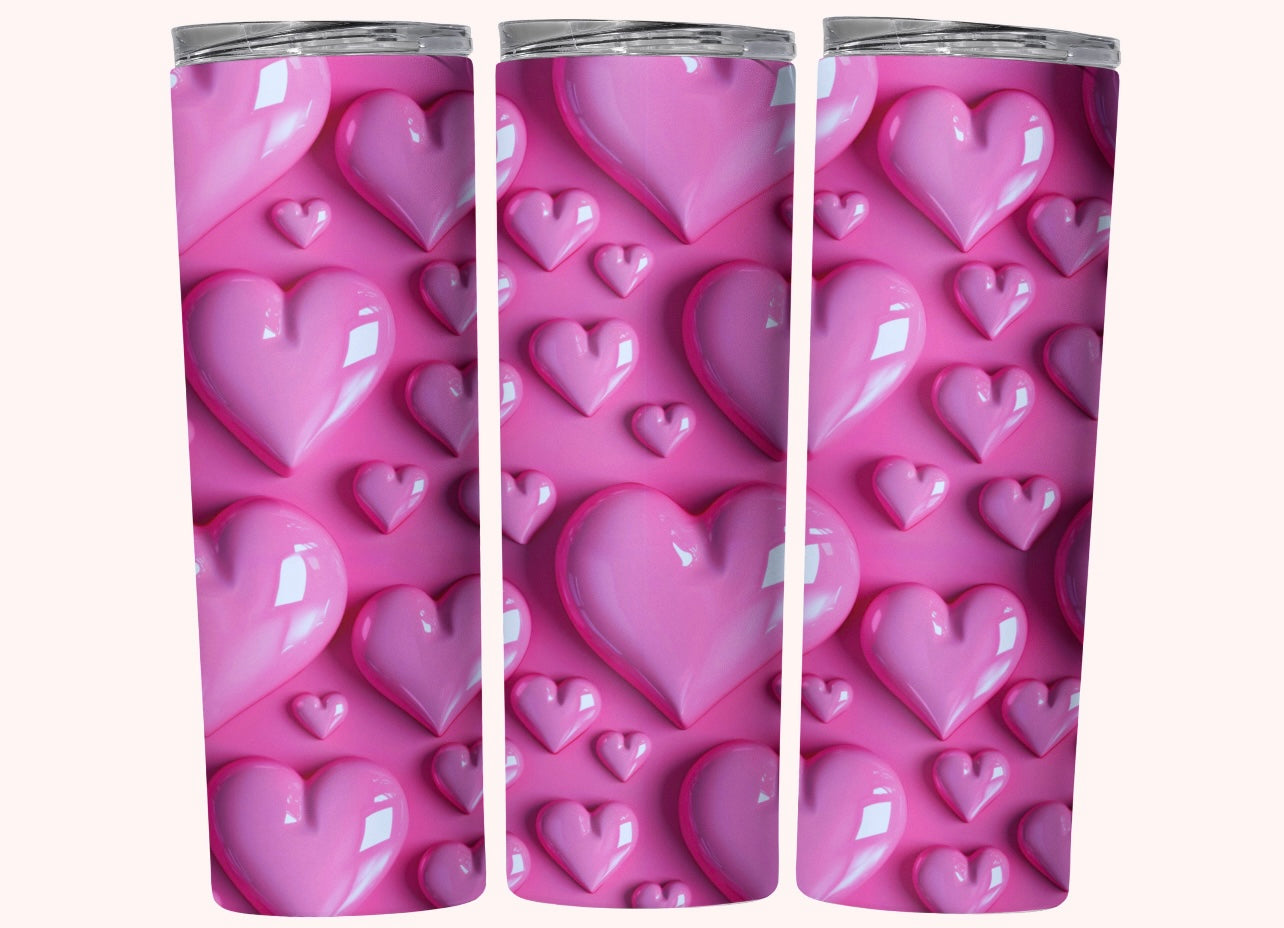 3d Hearts - Tumbler