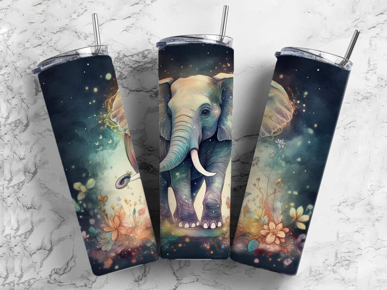 Watercolour Elephant - Tumbler