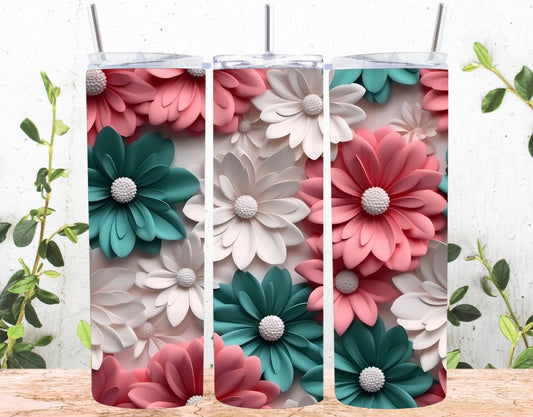 3d Daisies - Tumbler