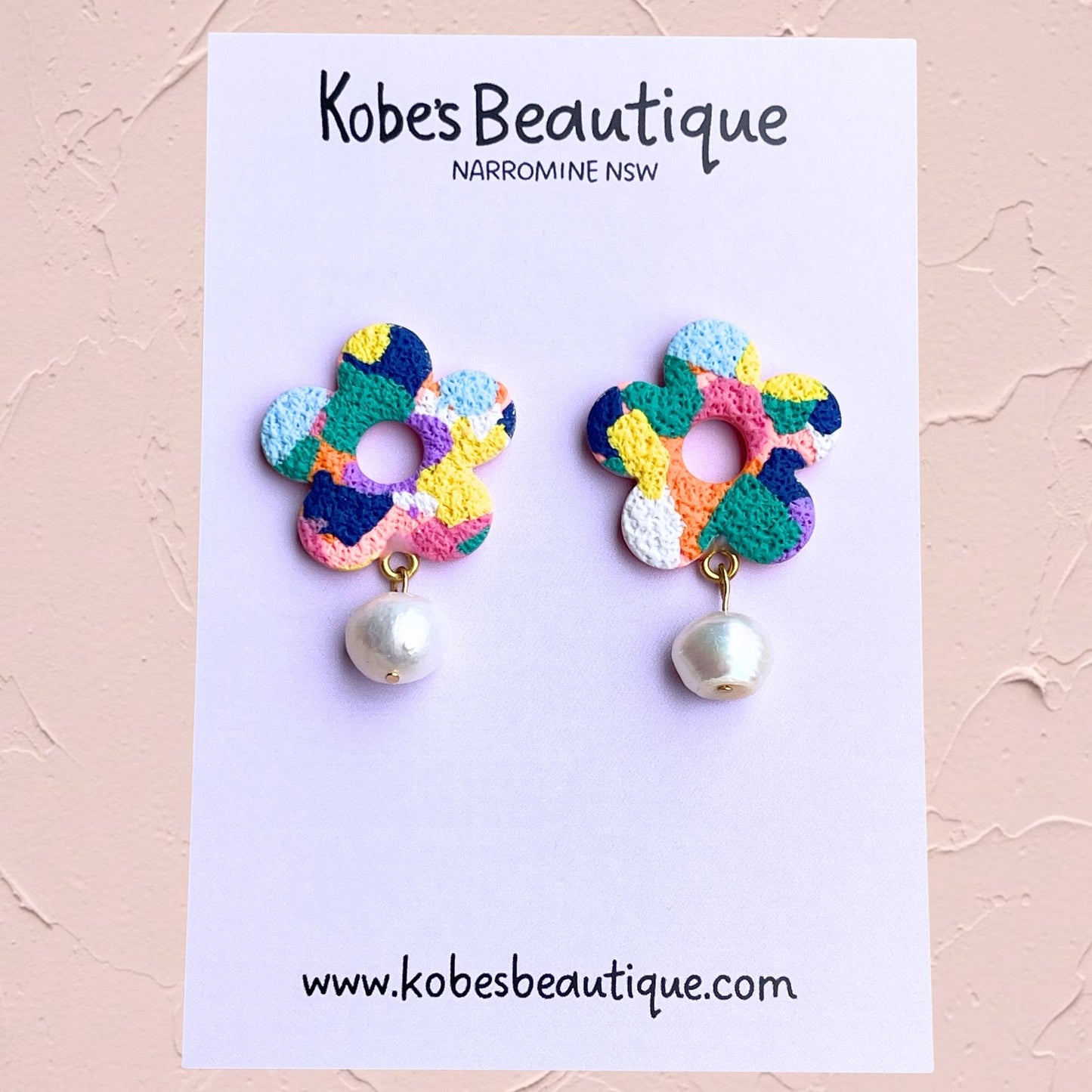 Flower Dangles with Freshwater Pearls